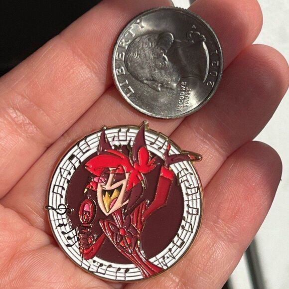 Hazbin Hotel Alastor Musical Notes Music Enamel Pin - Picture 5 of 7